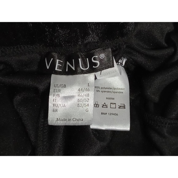 RHINESTONES VENUS Velvet Leggings Black Velour diamond pants - Picture 5 of 7